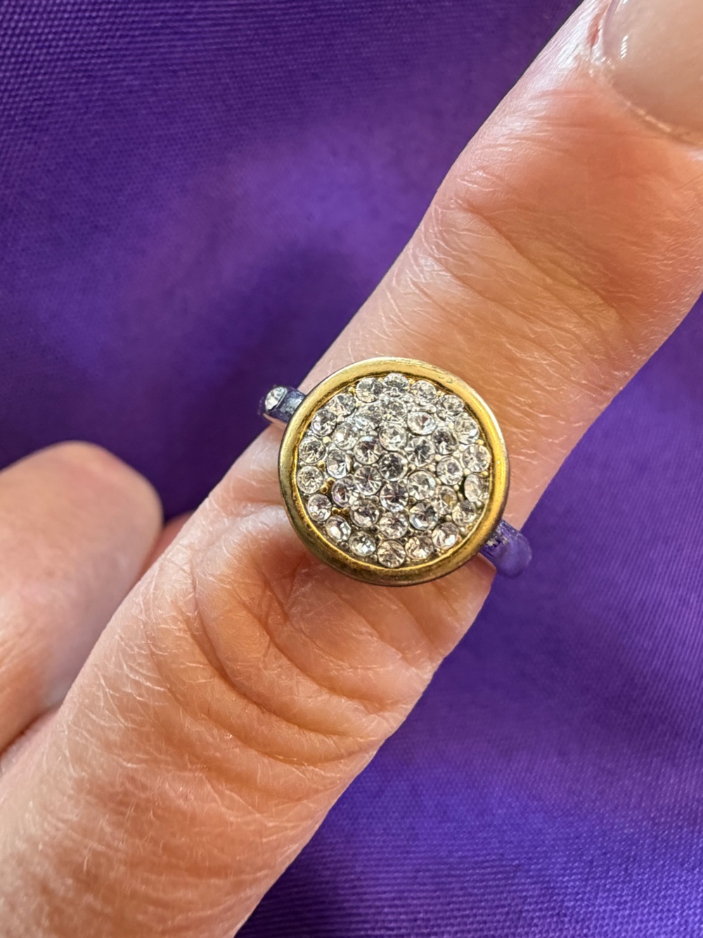 Park Lane Crystal Pavé Round Ring Size 8 Gold Silver Tone New